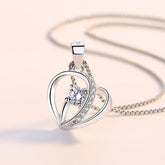 (Pendant Only) Valentine's Day Gift Love with Round Zircon Silver Pendant for Women